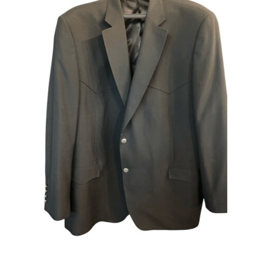 Red Sky Black Frisco 488 Hopsack Silver Button Men Western Blazer Sport Coat 50R